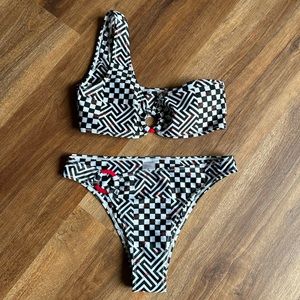 One shoulder high waist bikini
